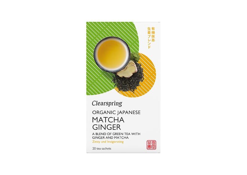 Clearspring japansk grønn te m/ingefær 20 poser økologisk