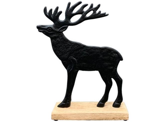 Hovedbilde Reinsdyr sort metall mangotre 19x5x24cm