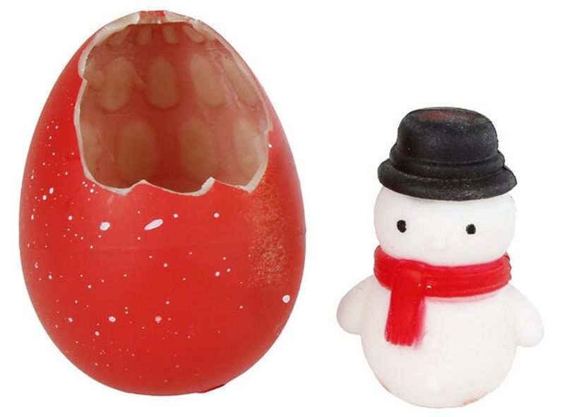 Egg med voksende julenisse/snømann 2ass (6 cm)