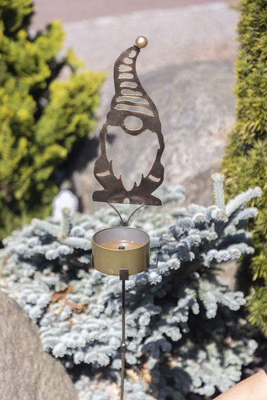 Fakkelboksholder, Nisse, metall, 75 cm
