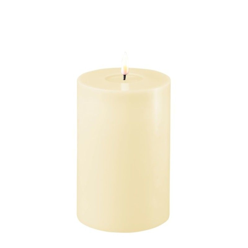 LED batteri Kubbelys (inne), Cream, Ø:10 cm, H:15 cm