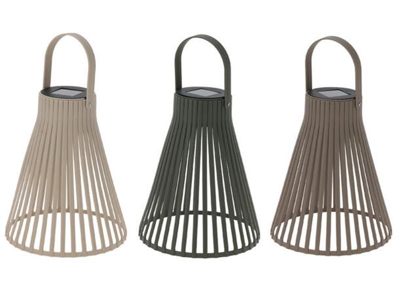 Lykt Solar beige/brun/grønn 14cm 3ass