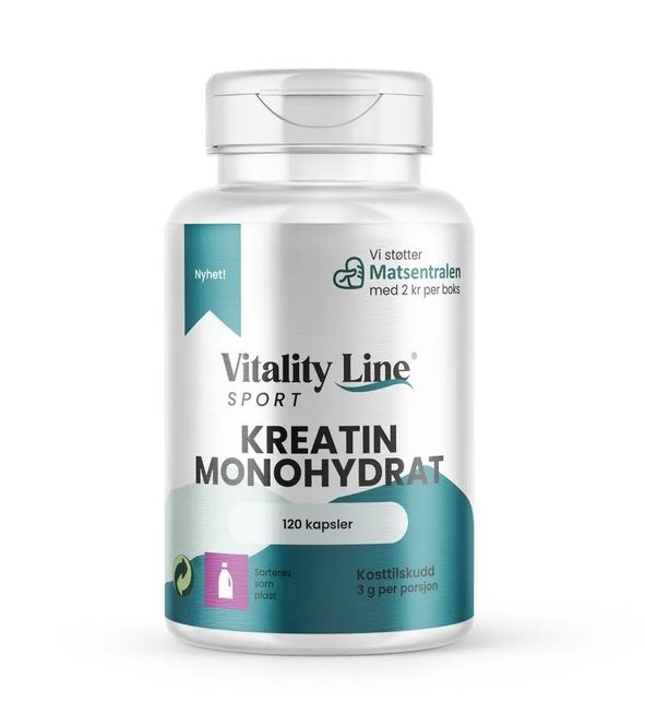Hovedbilde Vitality Line Sport Kreatin 3 g 120 kapsler