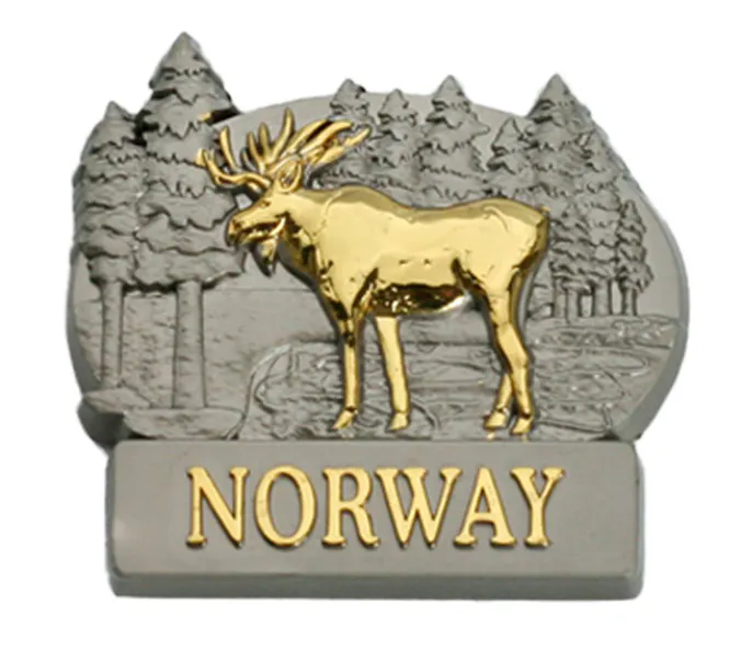 Hovedbilde Magnet, metall, gull elg i skogen