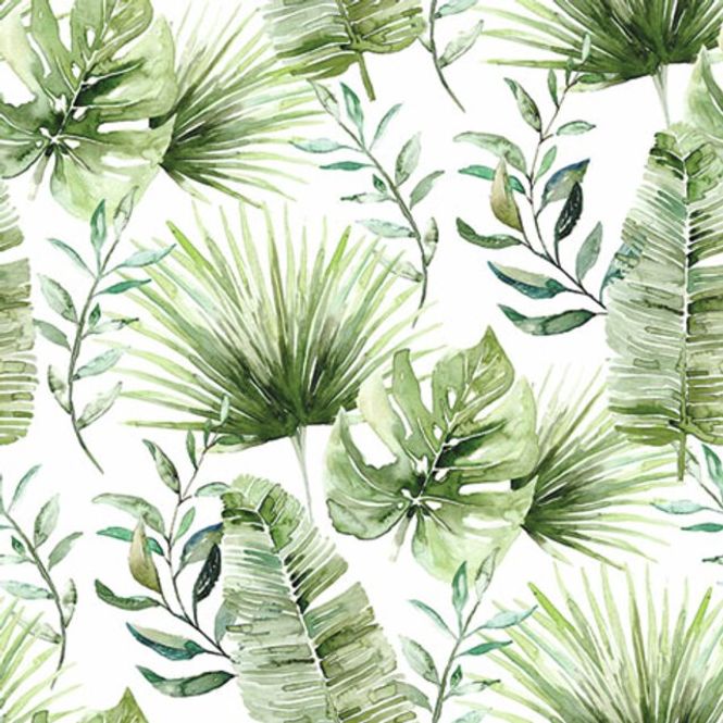 Hovedbilde Servietter Kaffe Jungle leaves white