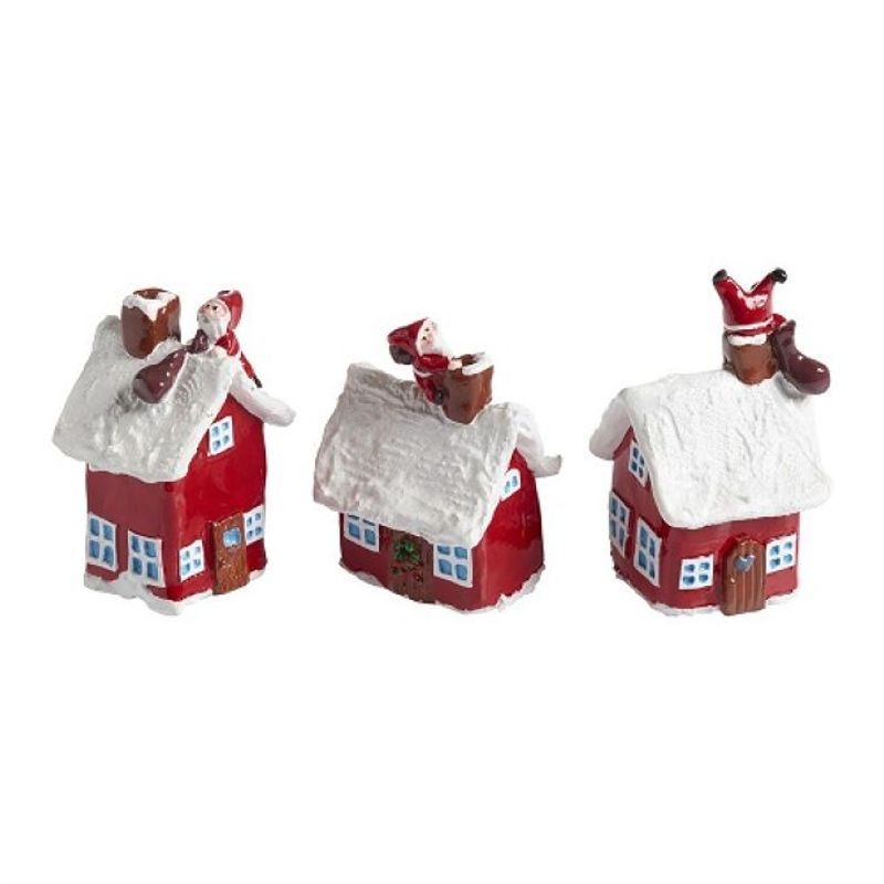 Tomtessons hus, H:5-5,8 cm, 3-pk