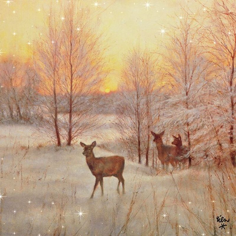 Servietter Lunsj Deer At Sunset
