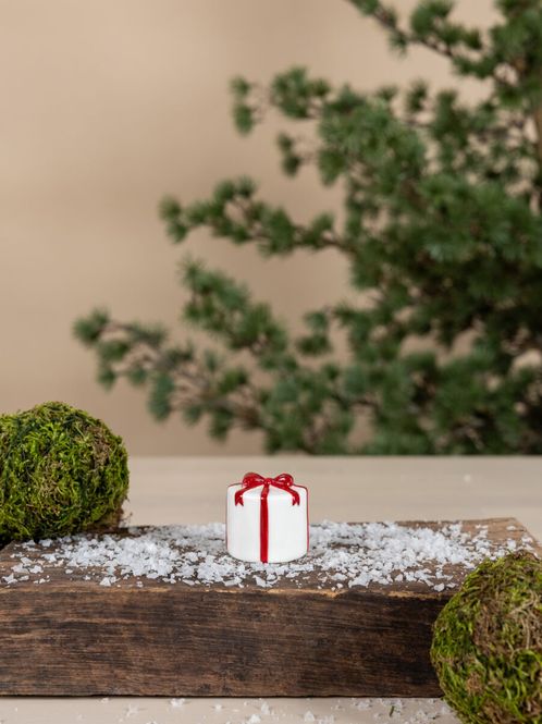 Hovedbilde Kramhult julepakke rund, 4x4x4 cm, keramikk