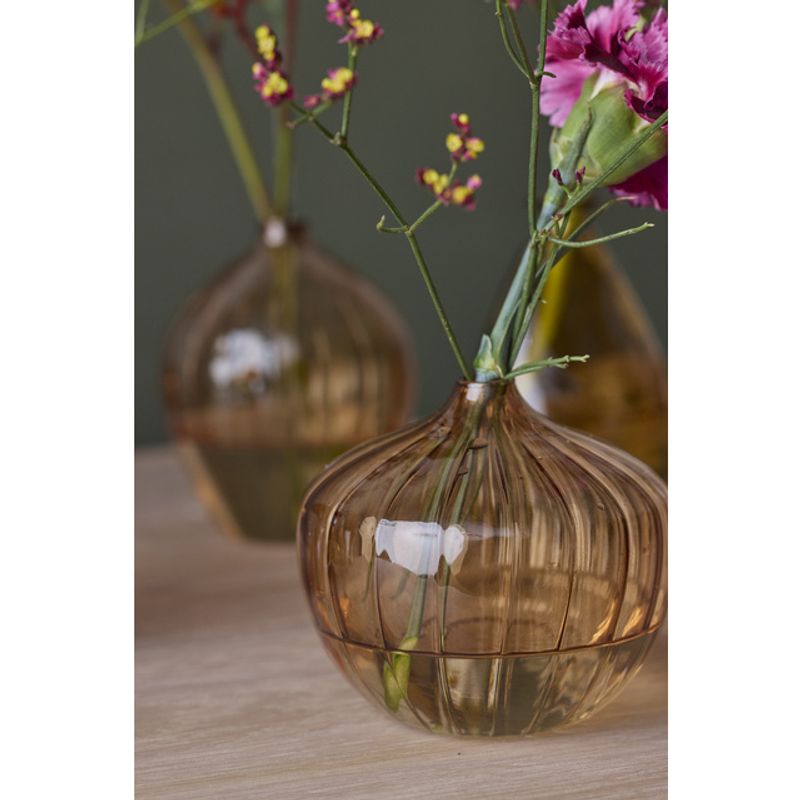 WIVI Minivase glass 2ass D10 H9,5 cm brown