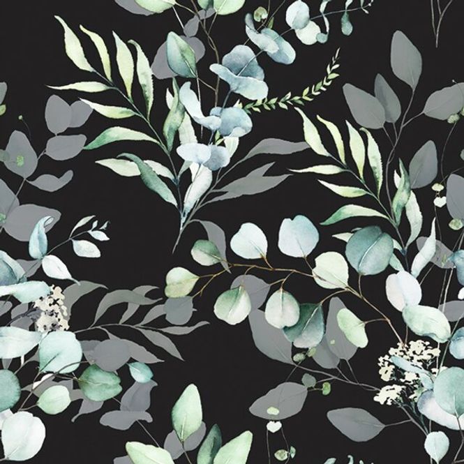 Hovedbilde Servietter Lunsj Eucalyptus All Over Black