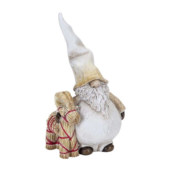Hovedbilde Tomten Dante med halmbukk, H:8cm