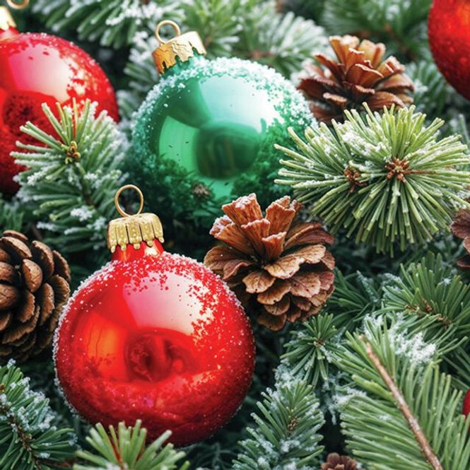 Hovedbilde Servietter Lunsj Frozen baubles