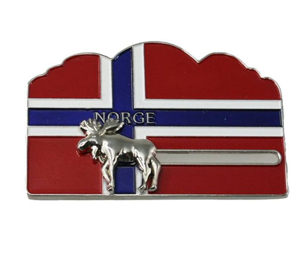 Hovedbilde Magnet norsk flagg m. sølv elg