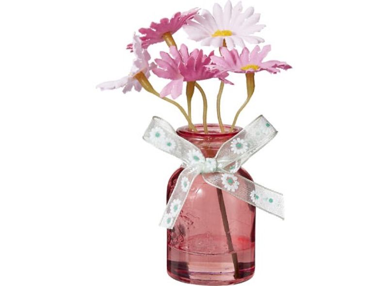 Vase m/blomster 4x10cm 4ass
