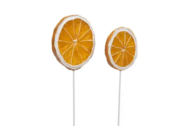 Hovedbilde Pinne med Appelsinskive, 6 cm + pinne 10 cm