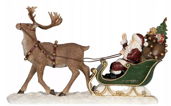 Hovedbilde Nisse med Reinsdyr og Slede, 46 x 13 x26 cm