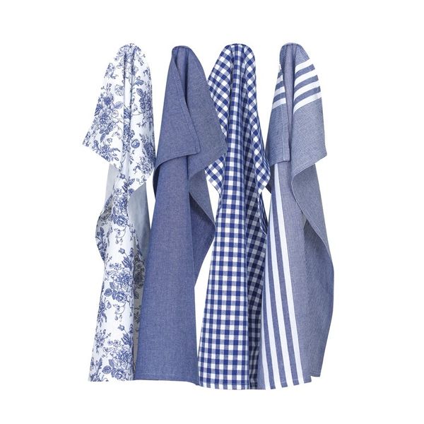 Hovedbilde Kjøkkenhåndkle Blå/hvis 4 ass. 