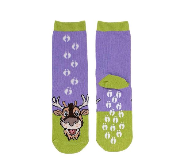 Hovedbilde Barnesokker med spor, Reinsdyr, lilla Str. 6 - 8