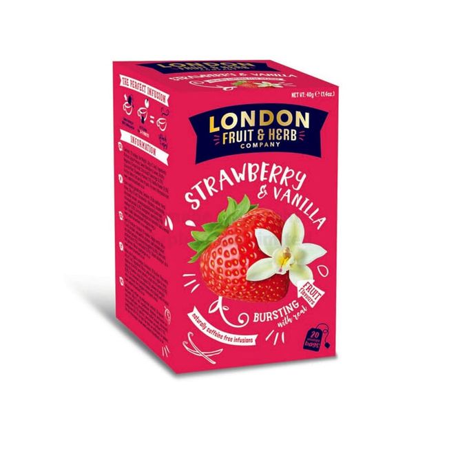 Hovedbilde London Fruit & Herb strawberry & vanilla 20 poser