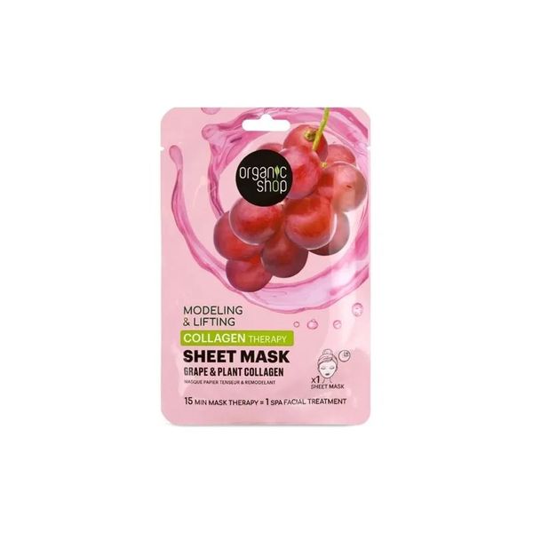 Hovedbilde Organic Shop collagen boost sheet mask grape & ...