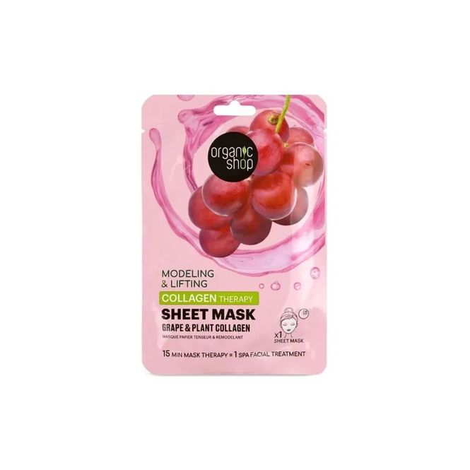 Hovedbilde Organic Shop collagen boost sheet mask grape & ...