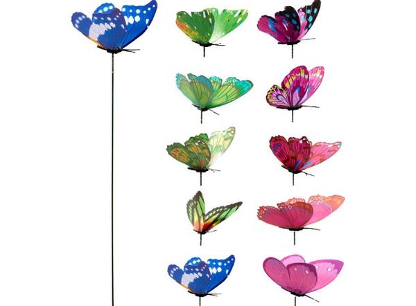 Hovedbilde Blomsterpinne sommerfugl 10stk h:30cm