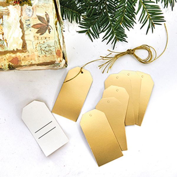 Hovedbilde Gavemerker, med snor, metallic guld – ...