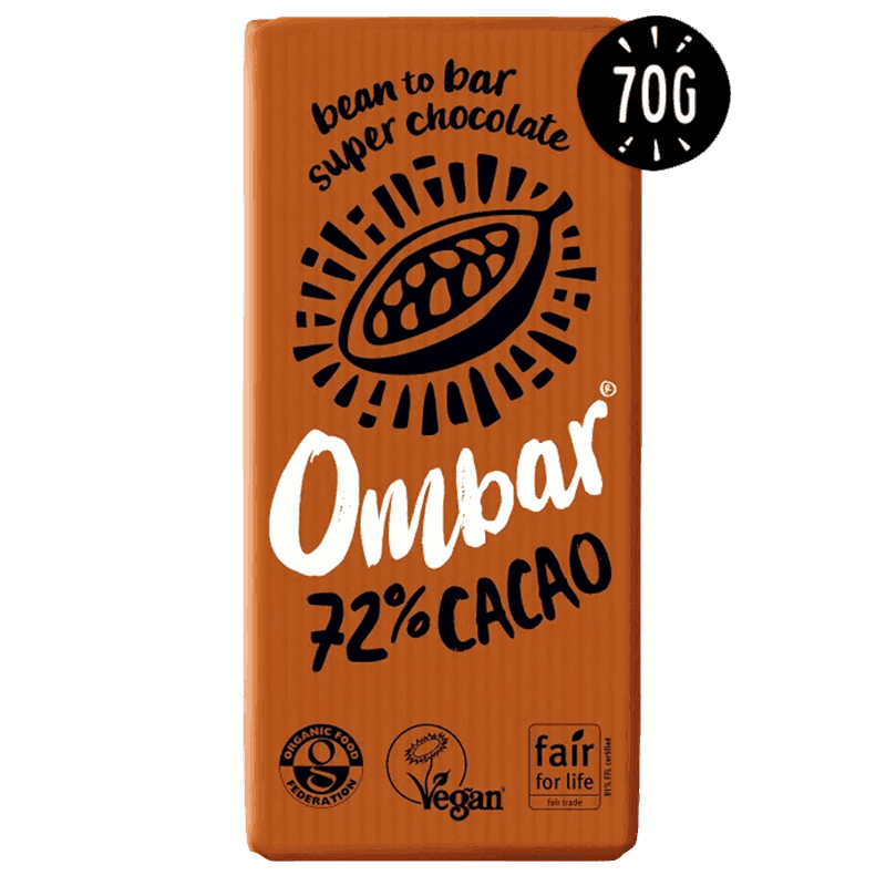 Ombar økologisk probiotisk 72% mørk sjokolade 70 g