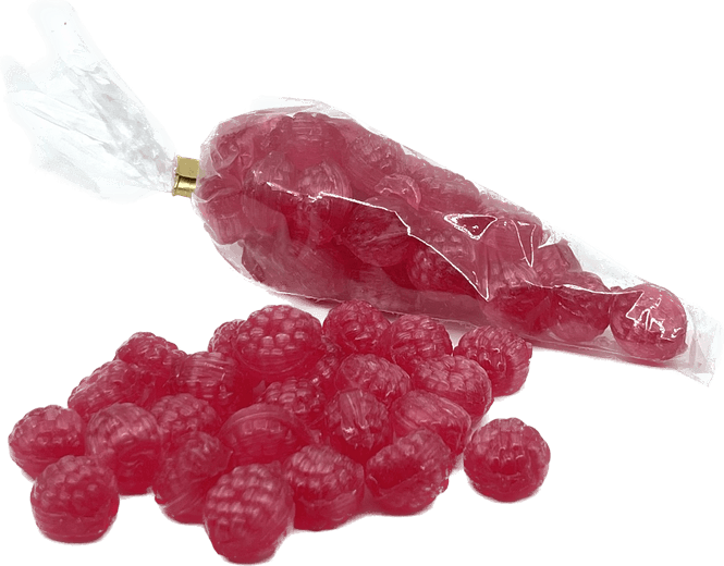 Hovedbilde Bringebærdrops 120 gr