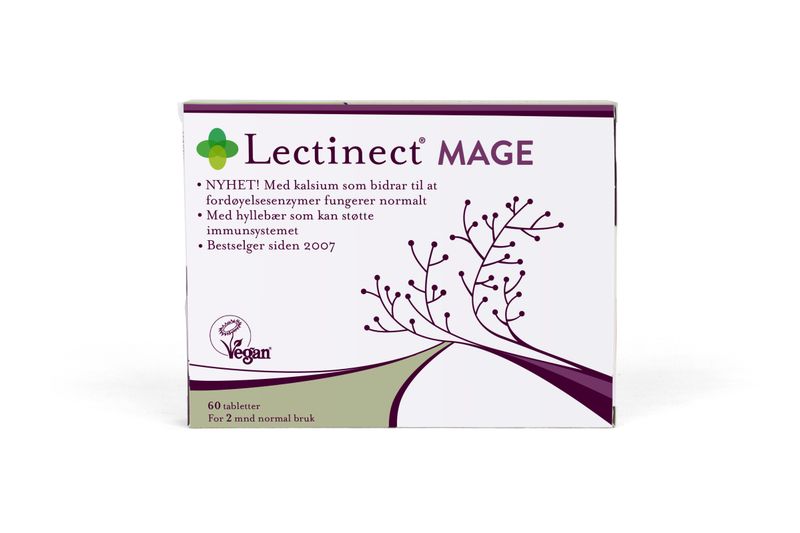 Lectinect Mage med kalsium & hyllebær 60 tabletter