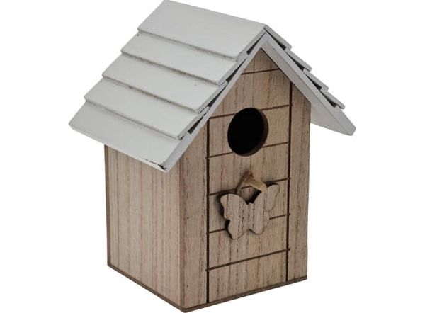 Hovedbilde Fuglehus pastell MDF 14x11x17cm 4ass