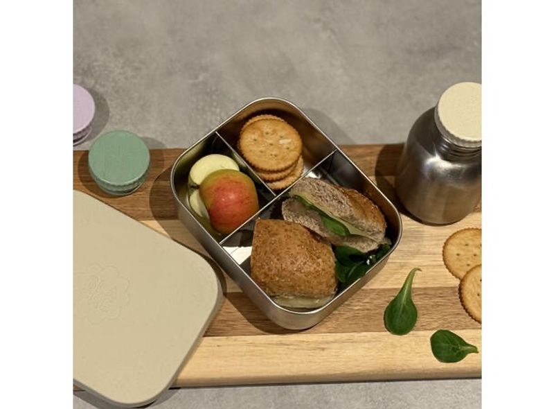 Blafre stålmatboks tre rom - Beige