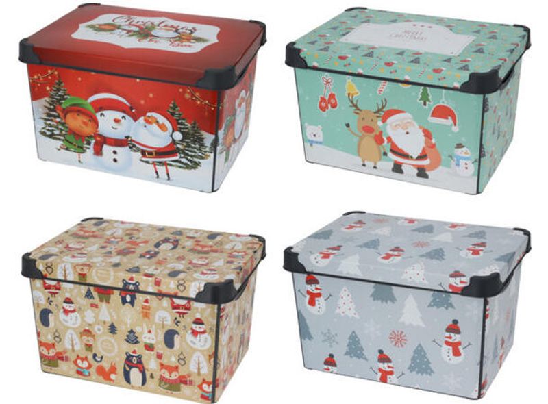 Boks Julemotiv 41x24x30cm 4ass