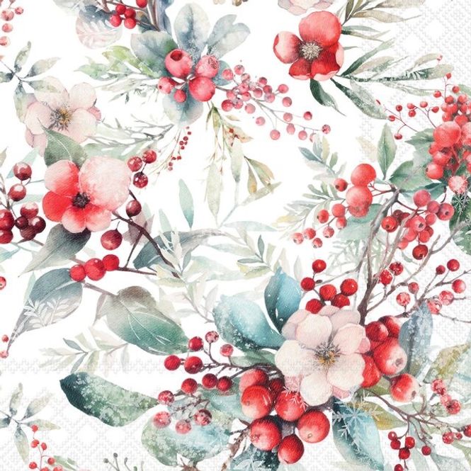 Hovedbilde Napkin Kaffe Winter berries