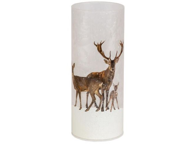 Hovedbilde Lyslykt LED hjortedyr familie 8x20cm